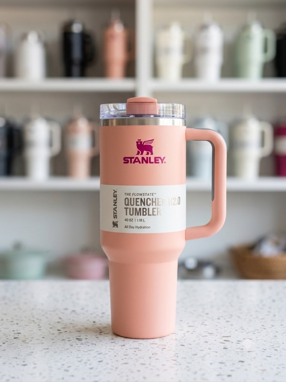 Stanley Quencher H2.0 Tumbler - peach Pink 🍑 magenta